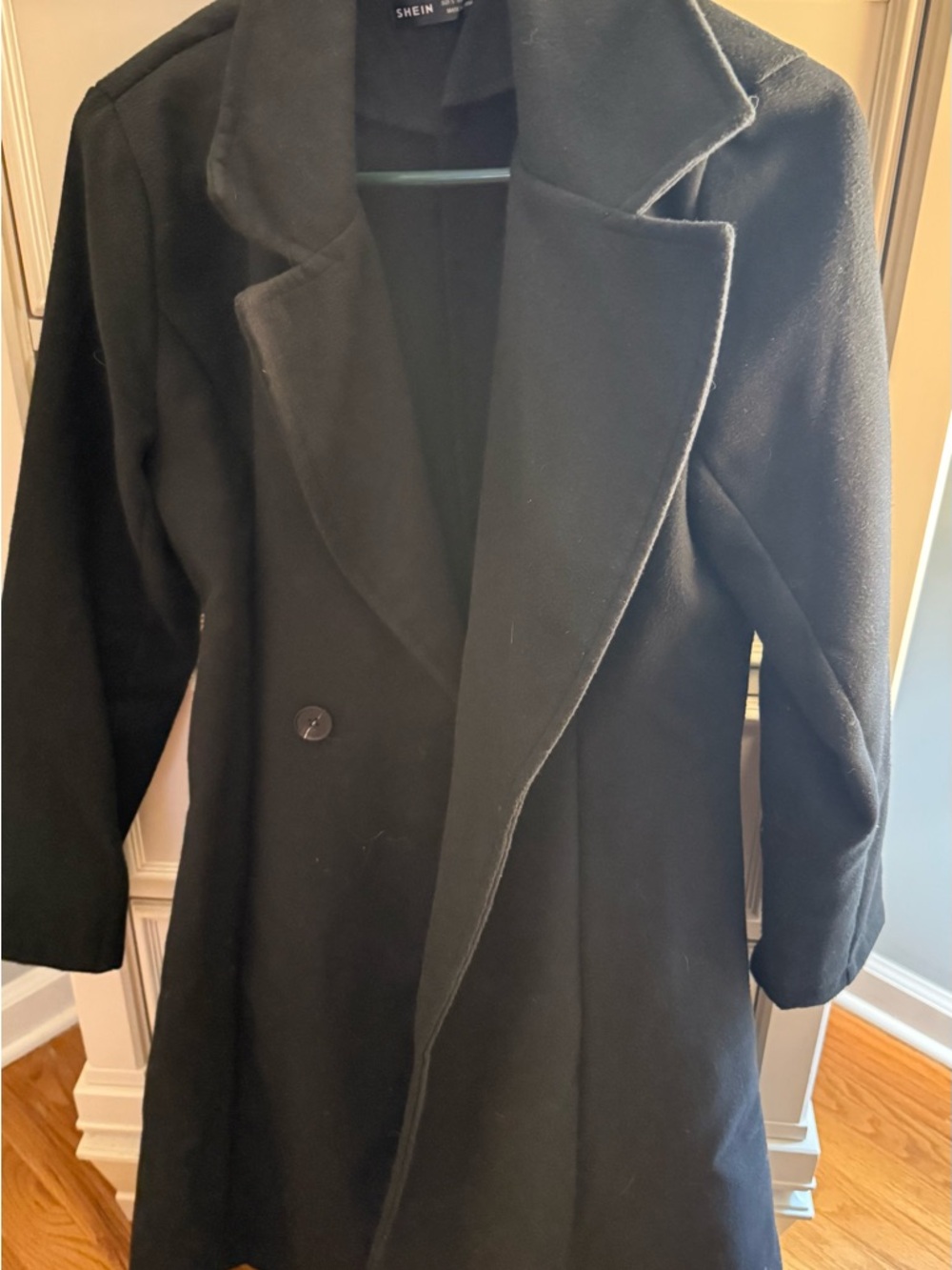 SHEIN Black Tailored Long Coat